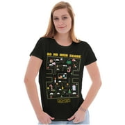 PACMAN Christmas Maze Video Game Women's T Shirt Ladies Tee Brisco Brands S